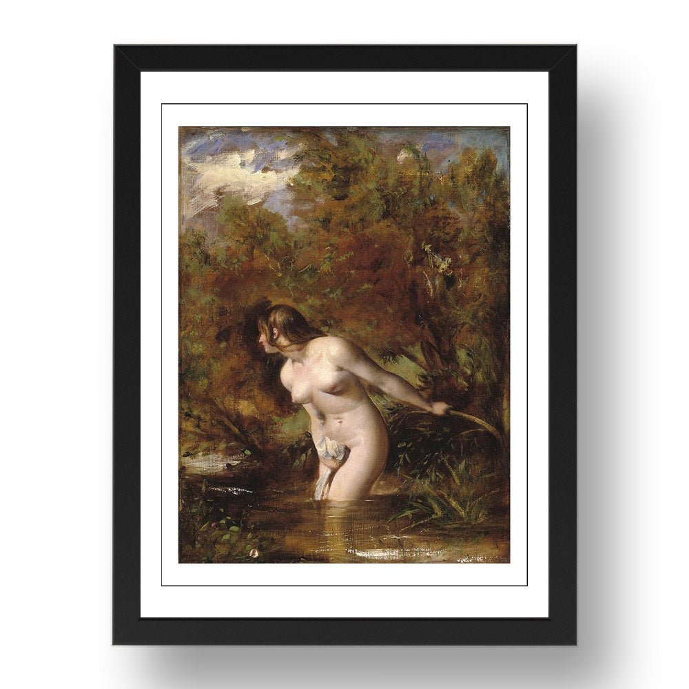 William Etty - Musidora, 'Doubtful Breeze' [1846], vintage artwork in A3 (17x13") Black Frame