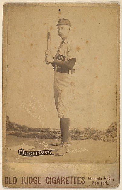 :William Forrest "Wild Bill" Hutchinson Pitcher Chicago from the series Old Judge Cigarettes 1889, vintage artwork, 16x12"(A3) Poster Print