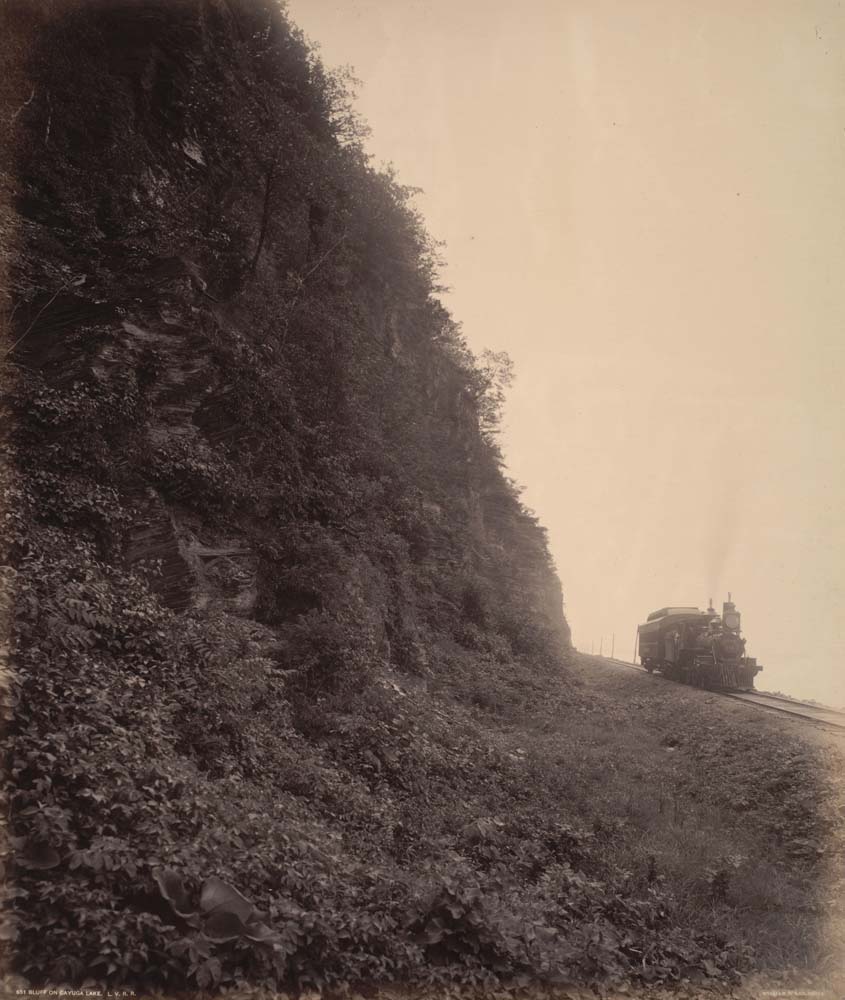 William H. Rau - Bluff on Cayuga Lake L.V.R.R, vintage historic photograph, modern poster print