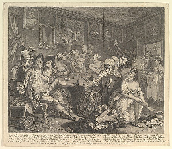 William Hogarth:A Rake's Progress Plate 3 June 25, 1735-16x12"(A3) Poster