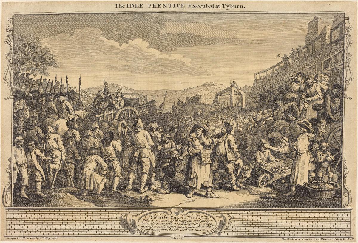 William Hogarth:The Idle 'Prentice Executed at Tyburn,16x12"(A3) Poster