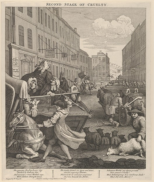 William Hogarth:The Second Stage of Cruelty February 1, 1751, vintage artwork, 16x12"(A3) Poster Print