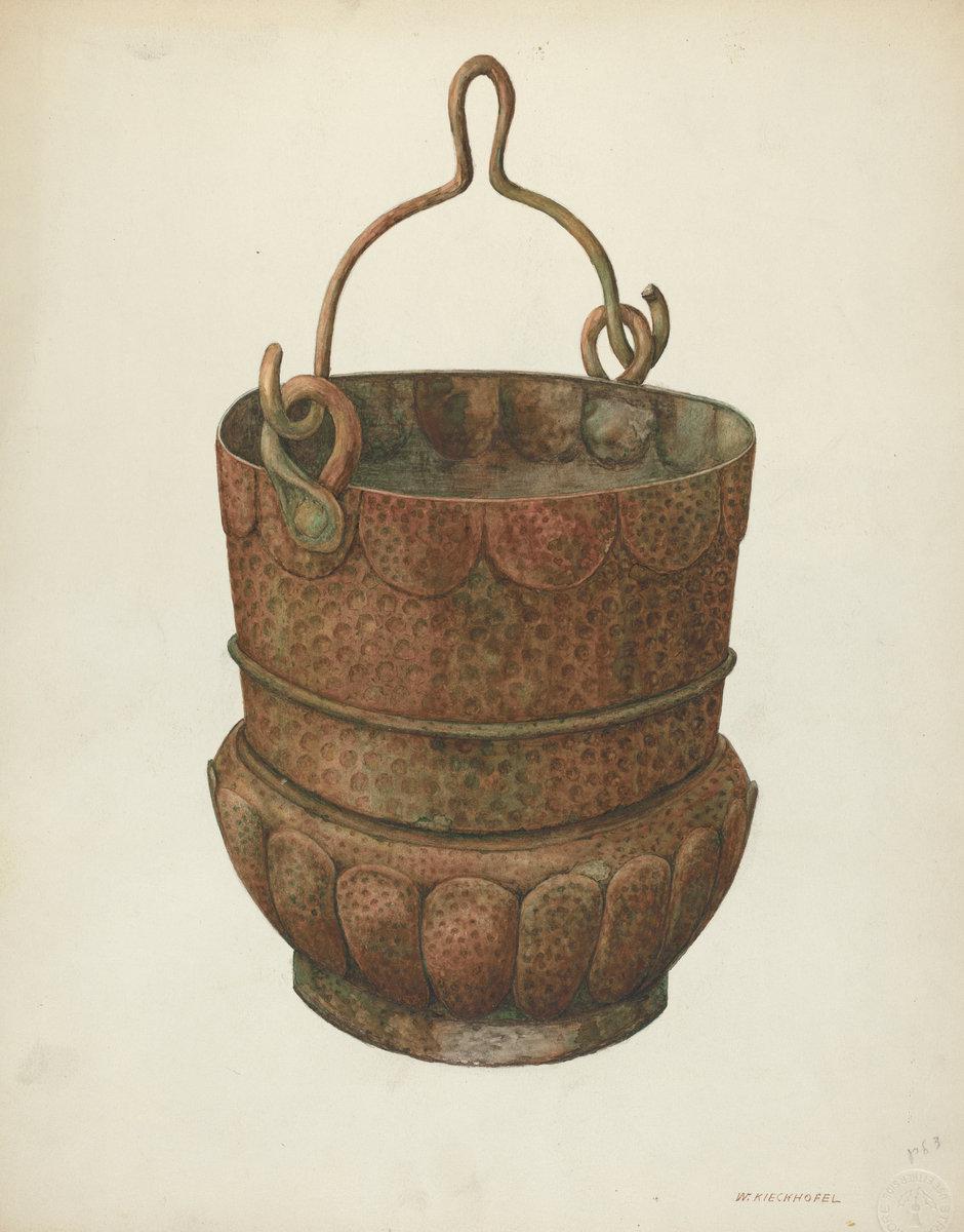 William Kieckhofel:Hammered-Copper Bucket,16x12"(A3) Poster