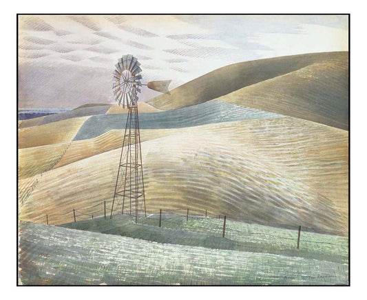 Windmill (1934) by Eric Ravilious, vintage art, A3 (16x12") Poster Print