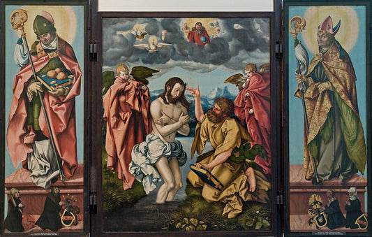 Winged Altarpiece of St John the Baptist, vintage artwork by Hans Baldung, A3 (16x12") Poster Print