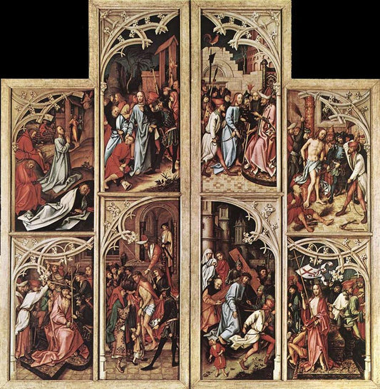 Wings of the Kaisheim Altarpiece, vintage artwork by Hans Holbein the Elder, A3 (16x12") Poster Print
