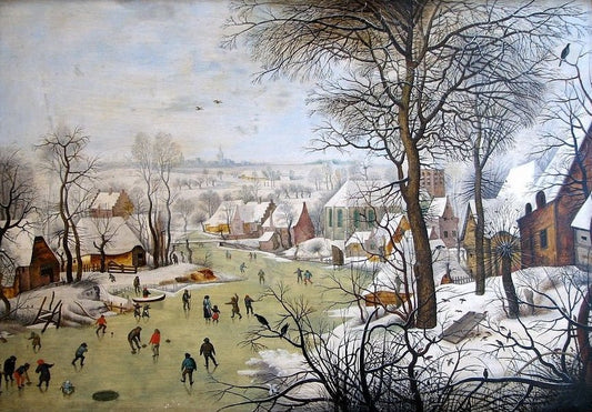 Winter Landscape with Bird Trap, vintage artwork by Pieter Brueghel the Younger, A3 (16x12") Poster Print