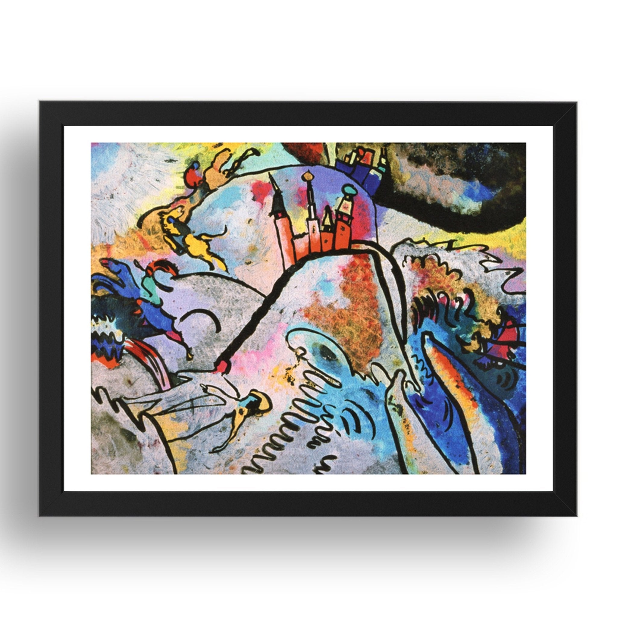 With Sun 1911 by Wassily Kandinsky, 17x13" Frame