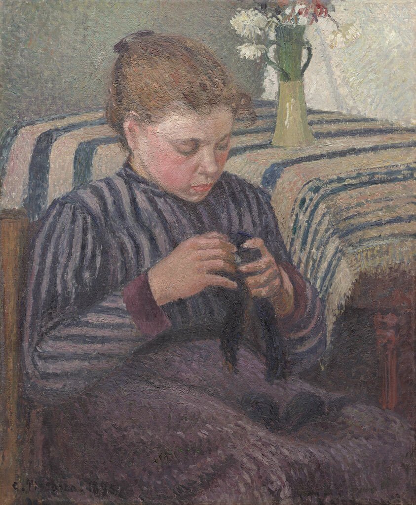 Woman Mending by  Camille Pissarro, 23x16"( A2 size) Poster Print