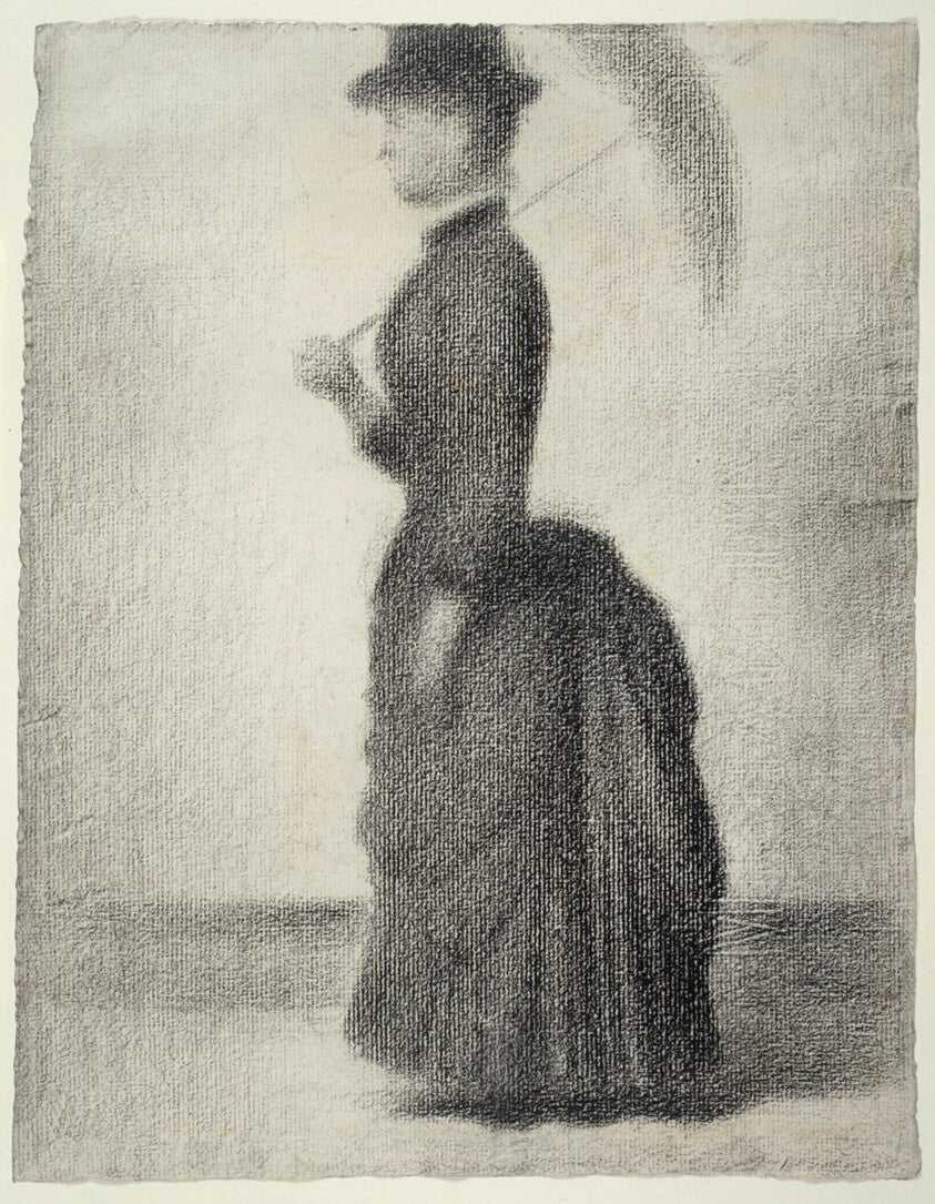 Woman Walking with a Parasol (study for La Grande Jatte) by  Georges Seurat, 23x16"( A2 size) Poster Print