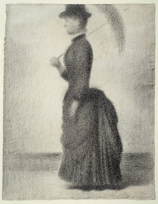Woman Walking with a Parasol (study for La Grande Jatte) by  Georges Seurat, 23x16"( A2 size) Poster Print