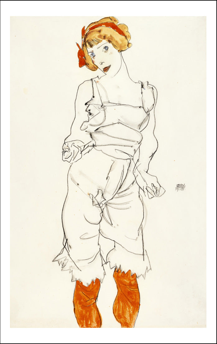 woman by Egon Schiele, 12x8