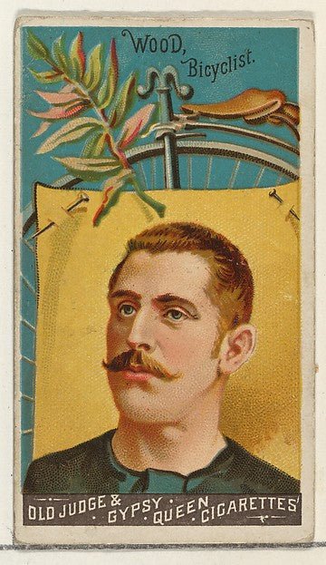 :Wood Bicyclist from the Goodwin Champion series for Old Judge and Gypsy Queen Cigarettes 1888, vintage artwork, 16x12"(A3) Poster Print