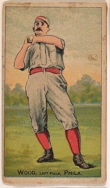 :Wood Left Field Philadelphia from the "Gold Coin" Tobacco Issue 1887, vintage artwork, 16x12"(A3) Poster Print