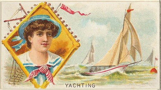 :Yachting from the Games and Sports series for Old Judge Cigarettes 1889, vintage artwork, 16x12"(A3) Poster Print