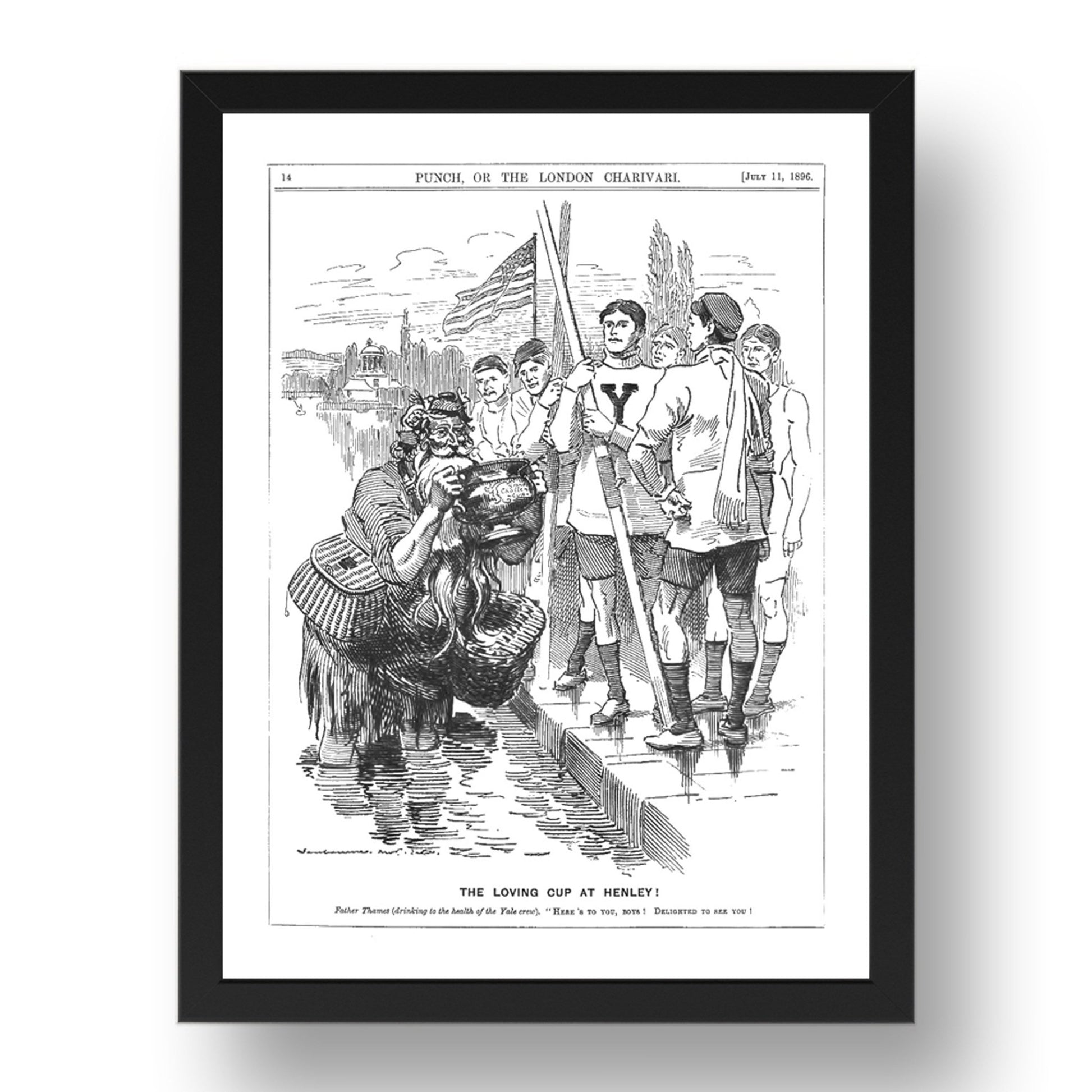 yale, vintage historic poster in 17x13"(A3) Frame