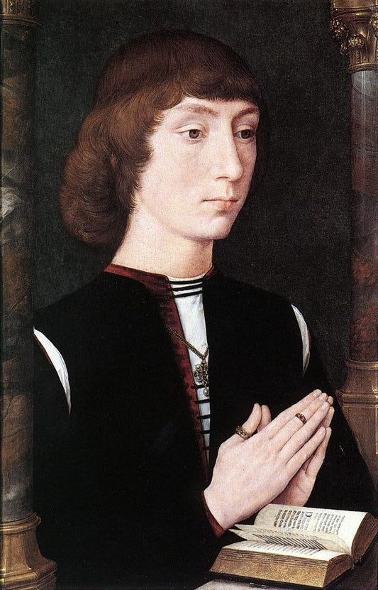Young Man at Prayer, vintage artwork by Hans Memling, A3 (16x12") Poster Print