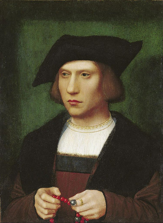 Young Man with a Rosary, vintage artwork by Adriaen Isenbrandt, A3 (16x12") Poster Print