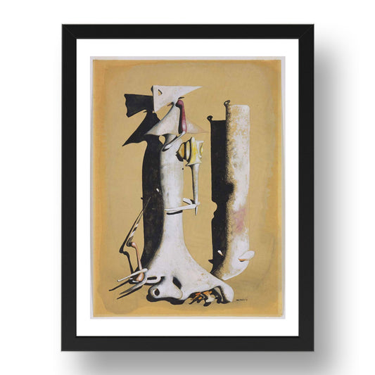 Yves Tanguy: Untitled (2), modernist artwork, A3 Size Reproduction Poster Print in 17x13" Black Frame
