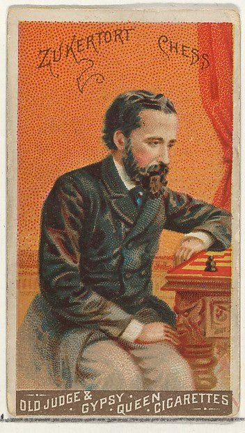 :Zukertort Chess from the Goodwin Champion series for Old Judge and Gypsy Queen Cigarettes 1888, vintage artwork, 16x12"(A3) Poster Print
