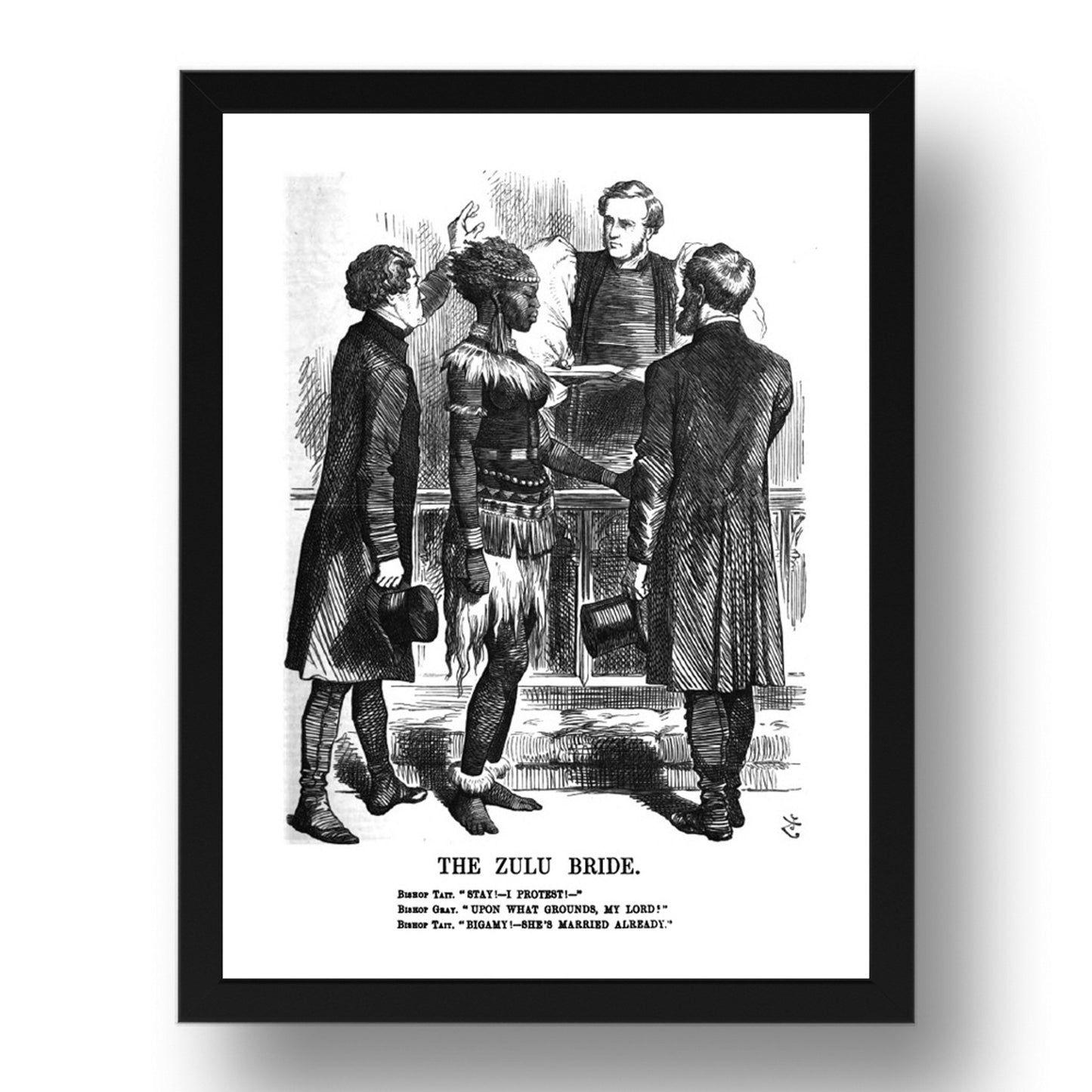 zulu, vintage historic poster in 17x13"(A3) Frame